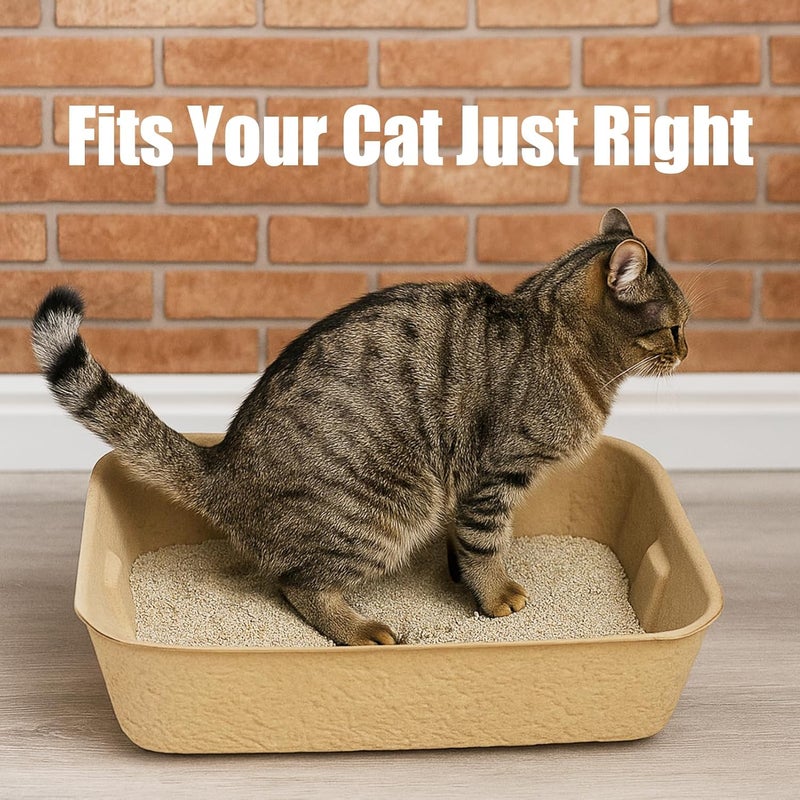 JINVOGREEN Disposable Litter Boxes for Cats, 8 Pack Cat Litter Trays for Travel, Temporary Use, or Liner – Leak-Proof, Eco-Friendly, Easy Clean-Up (16.1" x 12.4" x 3.7") - Image 3